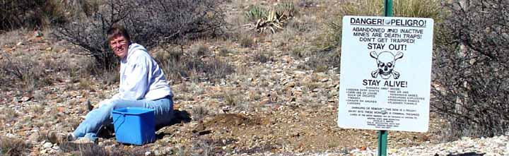 Diana digging in mine tailings